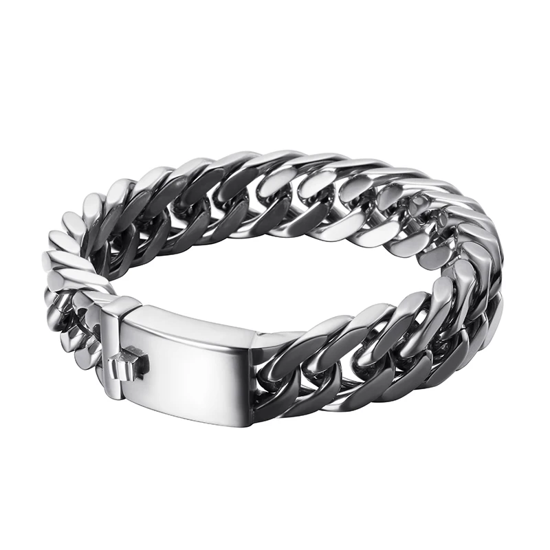 15/19mm Heavy Womens Mens Biker Bracelet Punk Stainless Steel Gold Silver Color Curb Cuban Bracelet for Men Jewelry 18cm-22cm
15/19mm Heavy Womens Mens Biker Bracelet Punk Stainless Steel Gold Silver Color Curb Cuban Bracelet for Men Jewelry 18cm-22cm