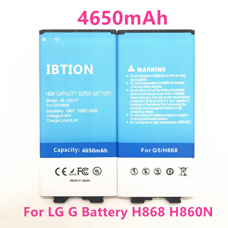 Аккумулятор IBTION на 4650 мА · ч для LG G5 Battery H868 H860N H860 F700K H850 H830 H820 VS987 LS992 US992 F700L F700S