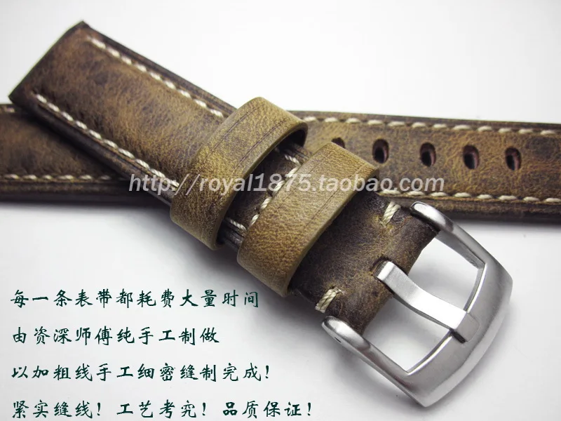 20 21 22 24mm Handmade retro Sporty style Watchbands authentic Crazy horse skin straps new design men's thick watch Wristband
20 21 22 24mm Handmade retro Sporty style Watchbands authentic Crazy horse skin straps new design men's thick watch Wristband