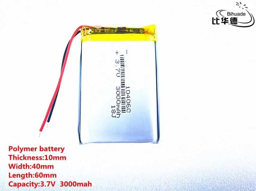 5pcs/lot 3.7V 3000mAh 104060 Lithium Polymer Li-Po li ion Rechargeable Battery cells For Mp3 MP4 MP5 GPS PSP
5pcs/lot 3.7V 3000mAh 104060 Lithium Polymer Li-Po li ion Rechargeable Battery cells For Mp3 MP4 MP5 GPS PSP