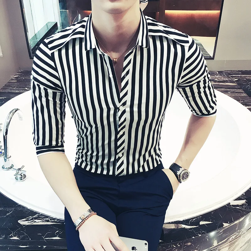 Mens Stripe Shirt Short Sleeve 2019 Summer Fashion Fancy Camisa Social Masculina Oversize Red White Stripe 5XL
Mens Stripe Shirt Short Sleeve 2019 Summer Fashion Fancy Camisa Social Masculina Oversize Red White Stripe 5XL