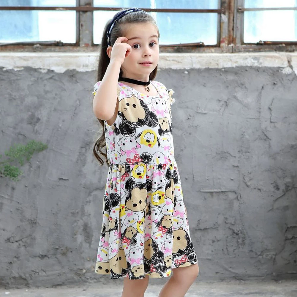 Летние платья для маленьких девочек 2020 платье хлопковая мультяшная детская