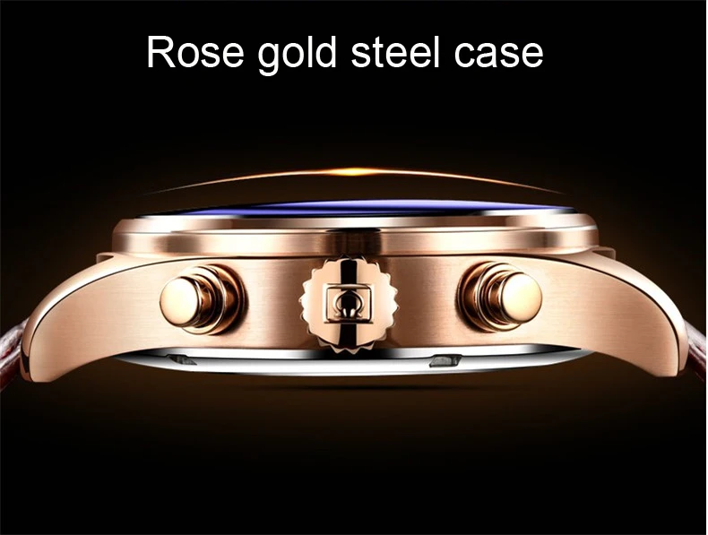 Rose gold case blue dial Automatic Mechanical Men Multi-function Watch Fashion Luxury Brand Leather Business Watches Relogio
Rose gold case blue dial Automatic Mechanical Men Multi-function Watch Fashion Luxury Brand Leather Business Watches Relogio