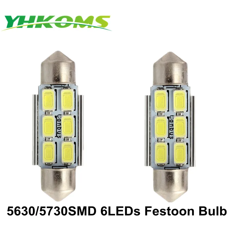 

YHKOMS 36 мм 5730 5630 SMD белый 6 светодиодный Canbus без ошибок 39 мм гирлянда C5W купольный светильник салона автомобиля лампа номерного знака 12 В 3 Вт