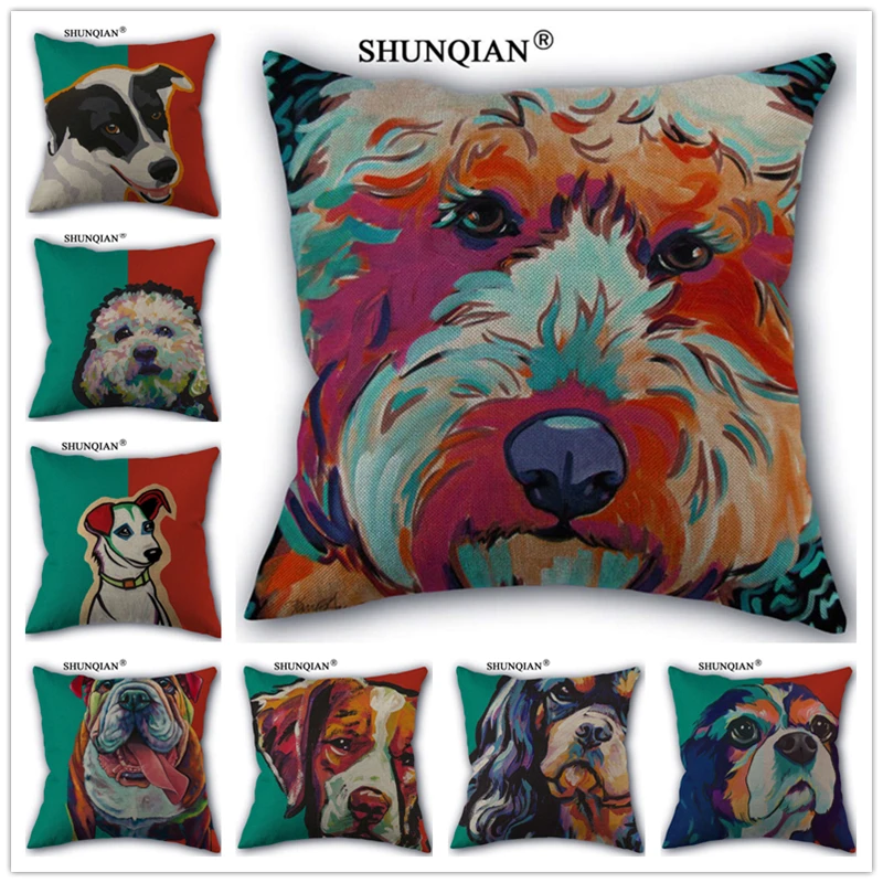 WJY420-4 Custom Pillowcase Art dog Cotton Linen One Side home Personalized Pillow Covers 45x45cm
WJY420-4 Custom Pillowcase Art dog Cotton Linen One Side home Personalized Pillow Covers 45x45cm