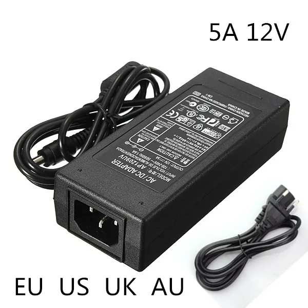 5A 60W AC 110V - 240V to DC 12V light Transformers Adapter Converter Switch Power Supply for 5050 3528 SMD LED Strip light
5A 60W AC 110V - 240V to DC 12V light Transformers Adapter Converter Switch Power Supply for 5050 3528 SMD LED Strip light