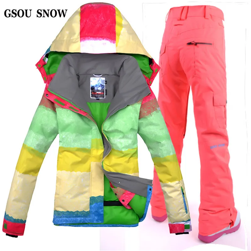 Gsou Snow New Women's Ski Suit Ski Jacket + Ski Pant Snowbaord Coat and Trousers Outdoor Waterproof Winter Thermal Clothes
Gsou Snow New Women's Ski Suit Ski Jacket + Ski Pant Snowbaord Coat and Trousers Outdoor Waterproof Winter Thermal Clothes