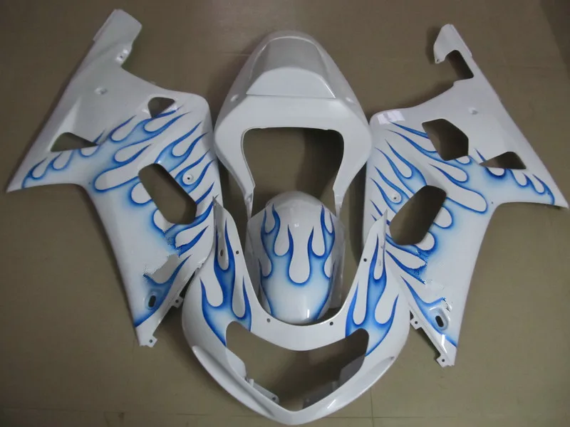 Обтекатель для мотоцикла комплект GSXR600 750 K1 01 02 03 GSXR 600 GSXR750 2001 2003 Blue flames white