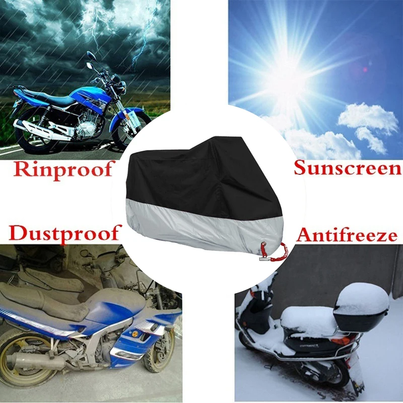 Universal Motorbike Protector UV 50+ M-3XL Anti-Thief Lock Hole Dustproof Motorcycle Cover Outdoor
Universal Motorbike Protector UV 50+ M-3XL Anti-Thief Lock Hole Dustproof Motorcycle Cover Outdoor