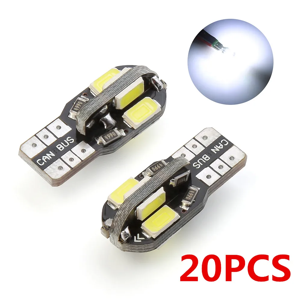 20PCS led Car Interior Bulb Canbus Error Free T10 White 8 5730 SMD 12V LED Car Side Wedge Light Lamp Bulb
20PCS led Car Interior Bulb Canbus Error Free T10 White 8 5730 SMD 12V LED Car Side Wedge Light Lamp Bulb