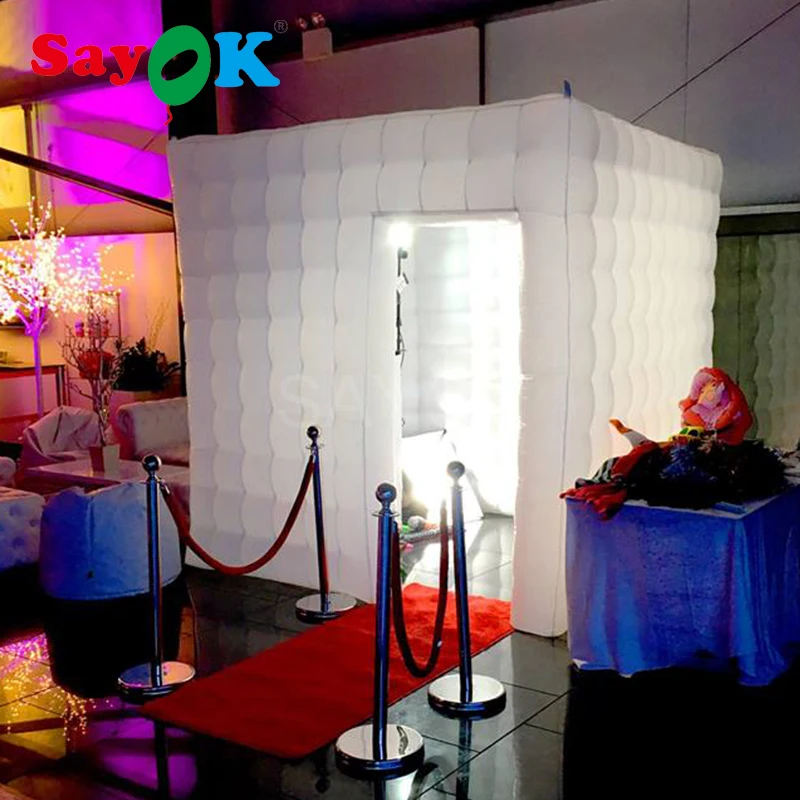 2.5x2.5x2.5m LED Inflatable photo booth enclosure tent with one door for party/wedding/shopping mall
2.5x2.5x2.5m LED Inflatable photo booth enclosure tent with one door for party/wedding/shopping mall