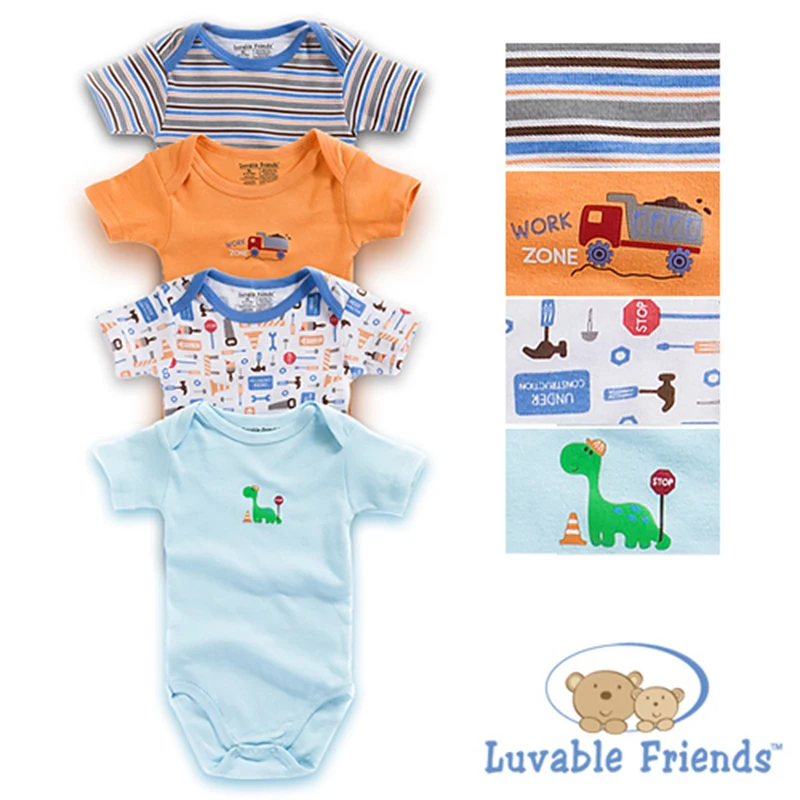 2017 Fashion 4 Pcs/lot Baby Boy Bodysuit Kids Baby Boy Short Sleeve Cartoon Pattern Bodysuit Infant Outfits
2017 Fashion 4 Pcs/lot Baby Boy Bodysuit Kids Baby Boy Short Sleeve Cartoon Pattern Bodysuit Infant Outfits