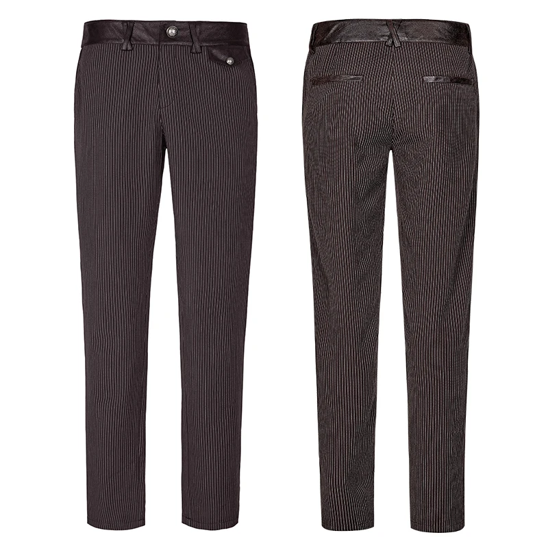 Punk Rave Black Coffee Colours Casual Pinstripe Simple Retro Steampunk Gentleman Men's Trousers Pants K287
Punk Rave Black Coffee Colours Casual Pinstripe Simple Retro Steampunk Gentleman Men's Trousers Pants K287