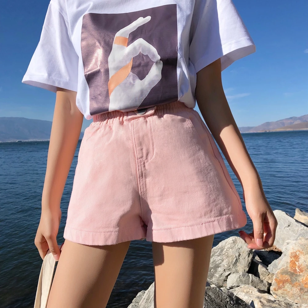 Streetwear Summer Women Denim Shorts 2019 New Arrival High Elastic Waist Wide Leg Shorts Jeans Black Blue White Pink Short Femme
Streetwear Summer Women Denim Shorts 2019 New Arrival High Elastic Waist Wide Leg Shorts Jeans Black Blue White Pink Short Femme
