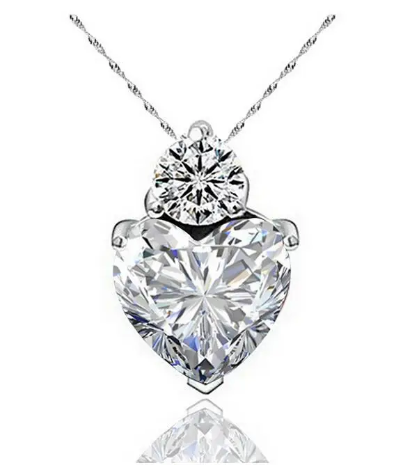 White Gold Cubic Zirconia Heart and Love Theme 925 Silver Pendant Necklace Jewelry
White Gold Cubic Zirconia Heart and Love Theme 925 Silver Pendant Necklace Jewelry