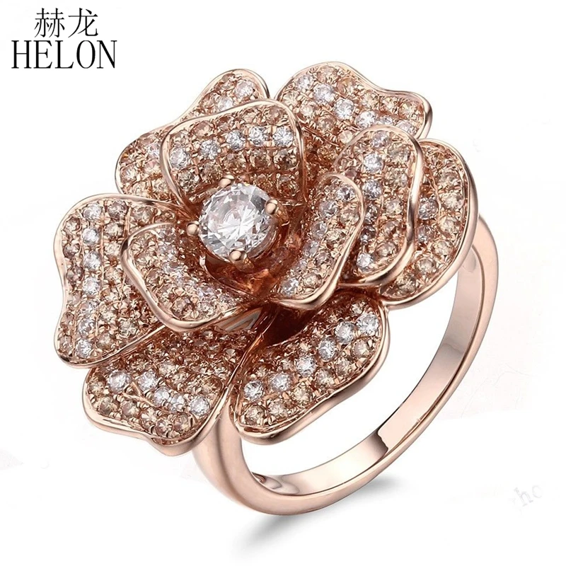 HELON Sterling Silver 925 Flawless Round AAA Cubic Zirconia Ring Women Flower Anniversary Engagement Ring Trendy Fine Jewelry
HELON Sterling Silver 925 Flawless Round AAA Cubic Zirconia Ring Women Flower Anniversary Engagement Ring Trendy Fine Jewelry