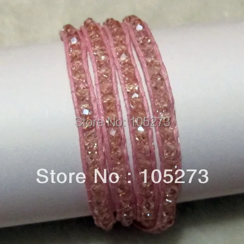 New Arriver Chirstmas & Party Jewelry 4mm Pink Color Crystal Beads On Pink Leather Wrap Bracelet 27 inch Can Wear Necklace Also
New Arriver Chirstmas & Party Jewelry 4mm Pink Color Crystal Beads On Pink Leather Wrap Bracelet 27 inch Can Wear Necklace Also
