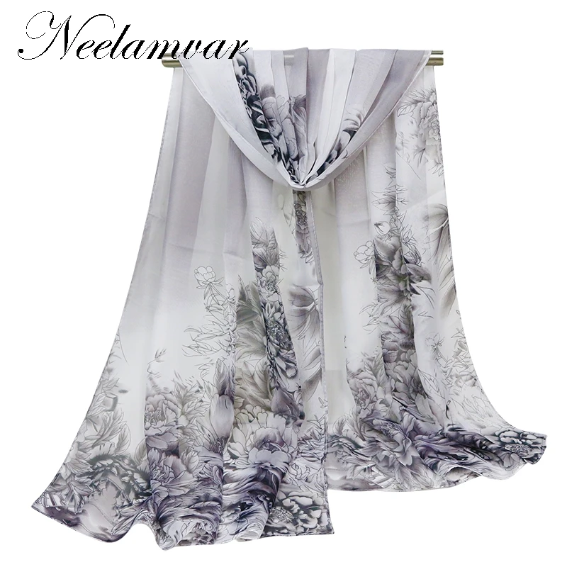 160cmx50cm Fashion spring autumn Flower Pattern Silk Scarf Women Wrap Shawl Chiffon Scarf winter Scarves Wholesales Price
160cmx50cm Fashion spring autumn Flower Pattern Silk Scarf Women Wrap Shawl Chiffon Scarf winter Scarves Wholesales Price