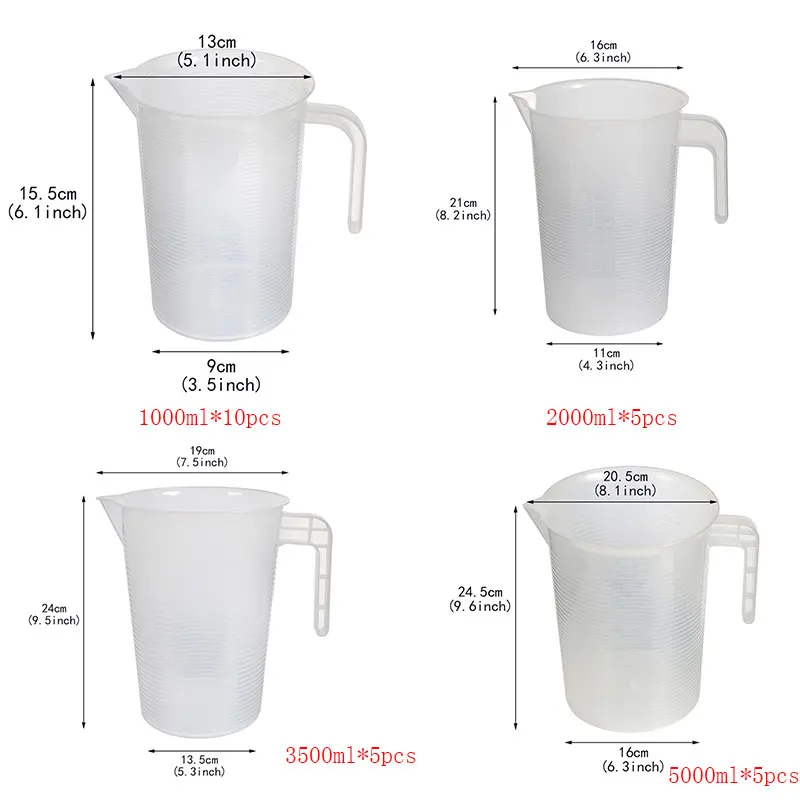1000/2000/3500/5000ml Plastic Graduated Pitcher Measuring Cups BPA Free Liquid Measuring Containers Kitchen Utensils Gadgets
1000/2000/3500/5000ml Plastic Graduated Pitcher Measuring Cups BPA Free Liquid Measuring Containers Kitchen Utensils Gadgets