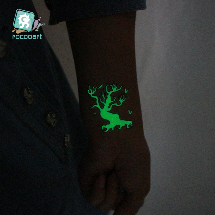 Rocooart Luminous Tatuagem Joking Ghost Waterproof Temporary Tattoo Sticker Jack-o-lantern Fake Taty For Halloween Tatoo | Красота и