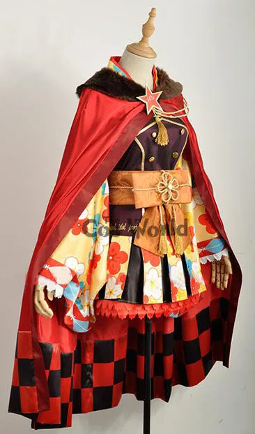 Love Live School Idol Project Hoshizora Rin Flower Топы в полоску кимоно юката платье униформа наряд