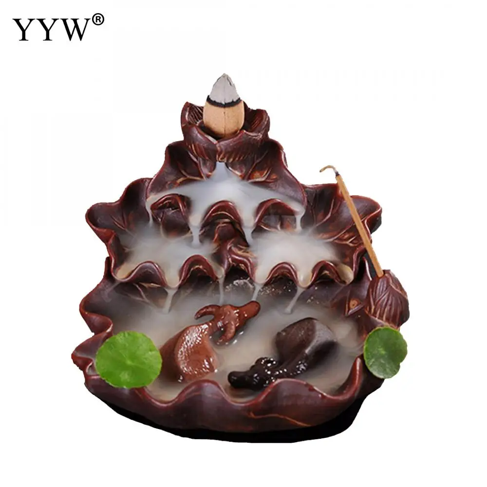 Fish Backflow Incense Burner Waterfall Incense Cone Sticks Holder Censer Oud Incenso Lotus Base Seat Home Decor Aroma Burner
Fish Backflow Incense Burner Waterfall Incense Cone Sticks Holder Censer Oud Incenso Lotus Base Seat Home Decor Aroma Burner