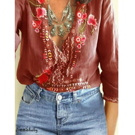 2019 Boho Women's Sexy V Neck Floral Summer Top Long Sleeve Beach Ladies Blouse Tank Tops Shirt Plus Size S-3XL
2019 Boho Women's Sexy V Neck Floral Summer Top Long Sleeve Beach Ladies Blouse Tank Tops Shirt Plus Size S-3XL