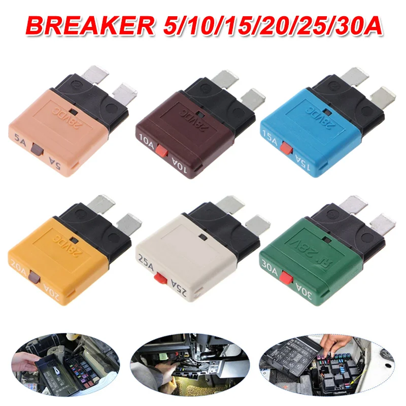 1pcs Circuit Breaker Blades Fuse 28V Resettable 5-30A Brass Alloy Automotive M8617
1pcs Circuit Breaker Blades Fuse 28V Resettable 5-30A Brass Alloy Automotive M8617