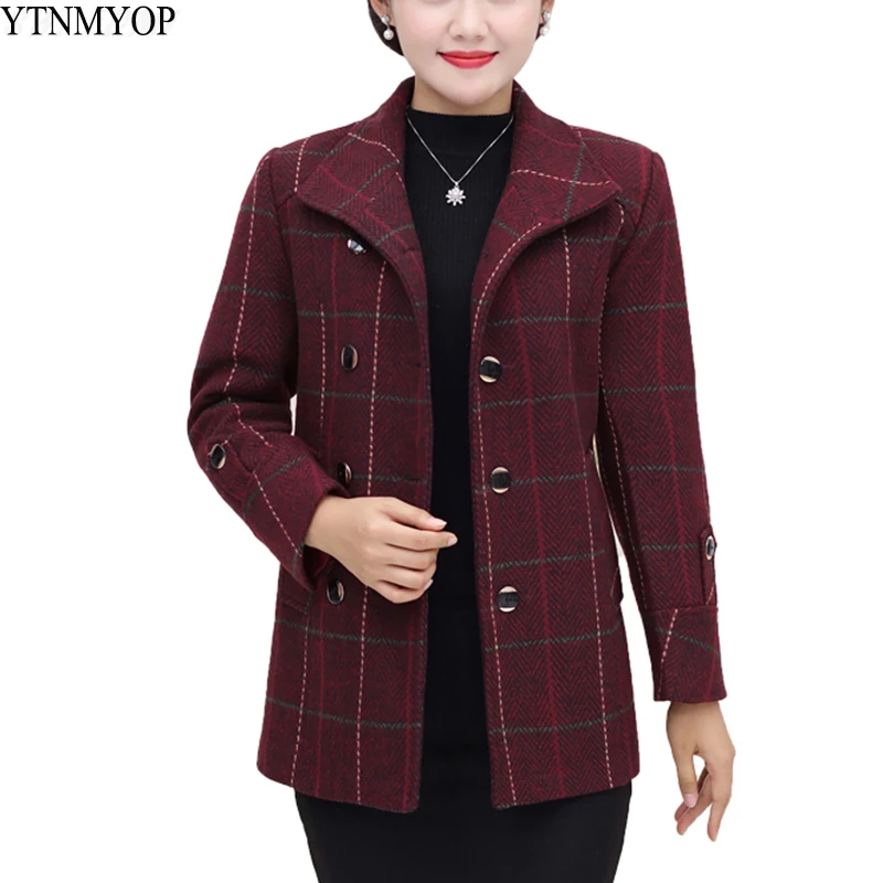 YTNMYOP 2019 New Women Plaid Woolen Coat Plus Size Autumn And Winter Overcoat Mother Clothing Outerwear
YTNMYOP 2019 New Women Plaid Woolen Coat Plus Size Autumn And Winter Overcoat Mother Clothing Outerwear