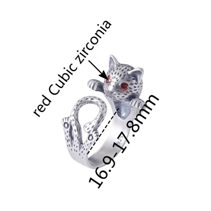 Flyleaf 100% 925 Sterling Silver Retro Cat Open Rings For Women Vintage Style Red Cubic Zirconia Lady Party Jewelry
Flyleaf 100% 925 Sterling Silver Retro Cat Open Rings For Women Vintage Style Red Cubic Zirconia Lady Party Jewelry