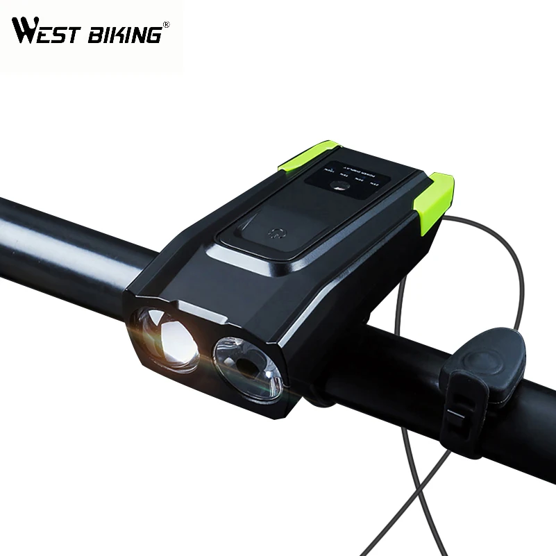 Фото WEST BIKING Двухламповая велосипедная лампа 4000 мА/ч зарядка через USB - купить