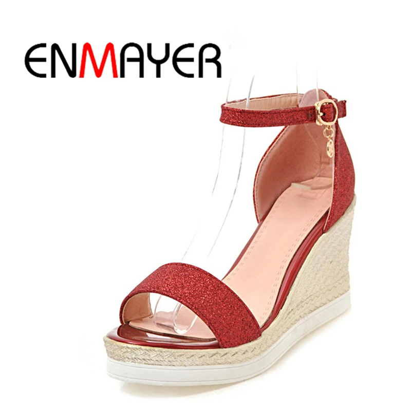 Женские босоножки ENMAYER, из искусственной кожи, на танкетке, черные, коричневые, повседневные, размеры 34-43, WHY15, для весны и лета
Женские босоножки ENMAYER, из искусственной кожи, на танкетке, черные, коричневые, повседневные, размеры 34-43, WHY15, для весны и лета