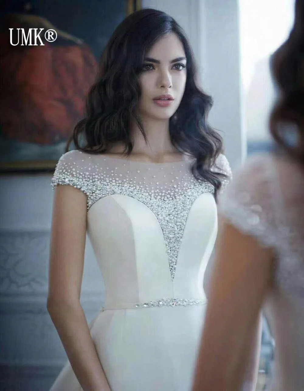 New Long Pearls A-Line Wedding Dress Simple Vestido De Noiva Short Sleeve Court Train Wedding Gown Cap Sleeves Belt
New Long Pearls A-Line Wedding Dress Simple Vestido De Noiva Short Sleeve Court Train Wedding Gown Cap Sleeves Belt