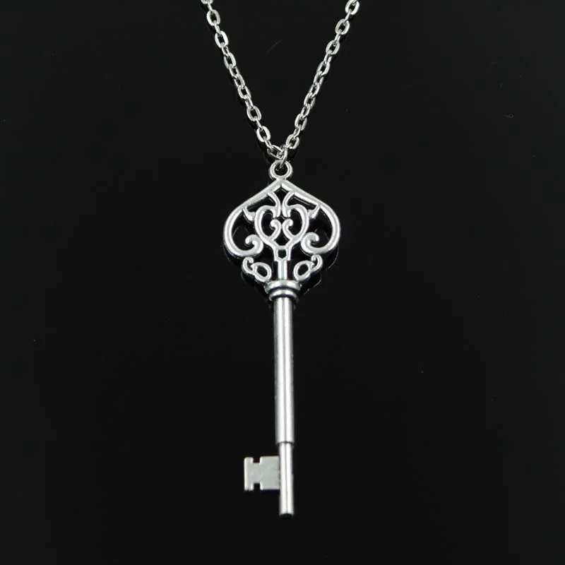 New Fashion Necklace Vintage Skeleton Key 69mm Silver Color Pendants Short Long Women Men Colar Gift Jewelry Choker
New Fashion Necklace Vintage Skeleton Key 69mm Silver Color Pendants Short Long Women Men Colar Gift Jewelry Choker