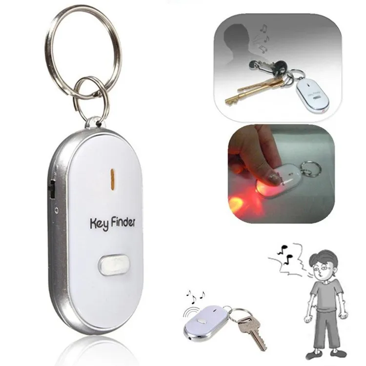 200PCS White LED Key Finder Locator Find Lost Keys Chain Keychain Whistle Sound Control Fast shipping for DHL FEDEX TNT | Дом и сад