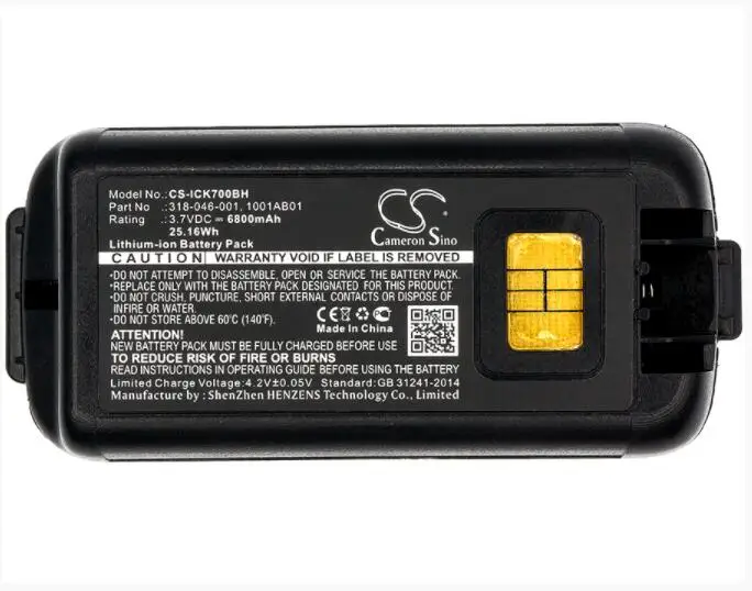 

Cameron Sino 6800mAh battery for INTERMEC CK70 CK71 1001AB01 1001AB02 318-046-001 318-046-011 AB18 BarCode, Scanner Battery