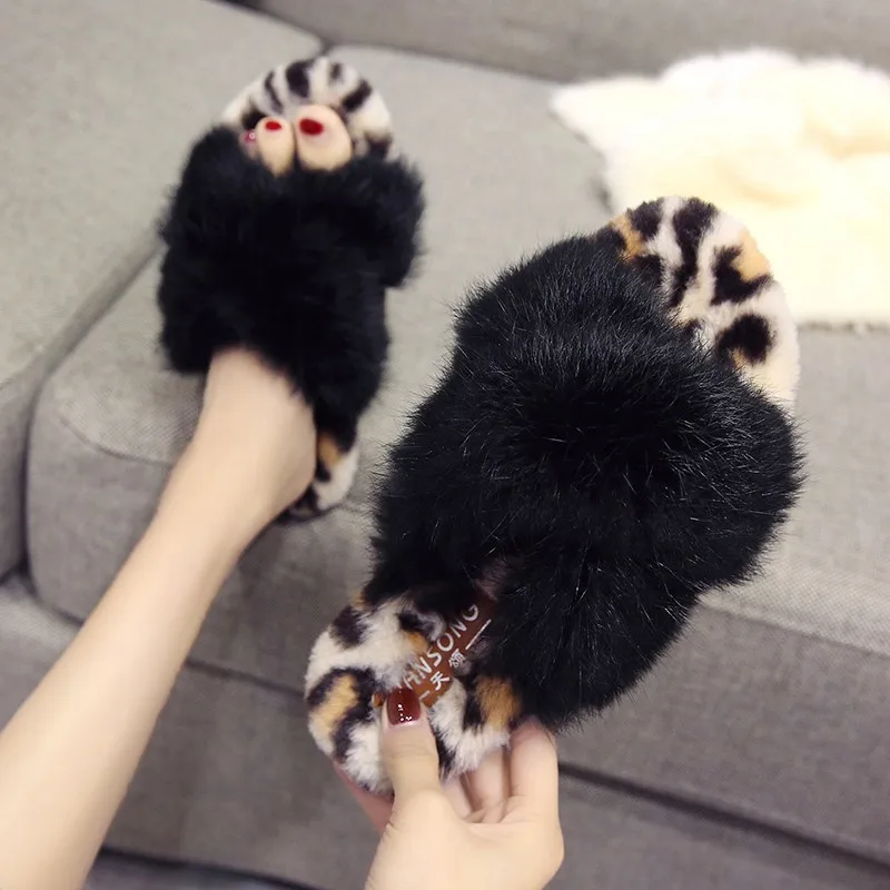 Фото PADEGAO/корейские модные женские домашние тапочки на плоской подошве леопардовые