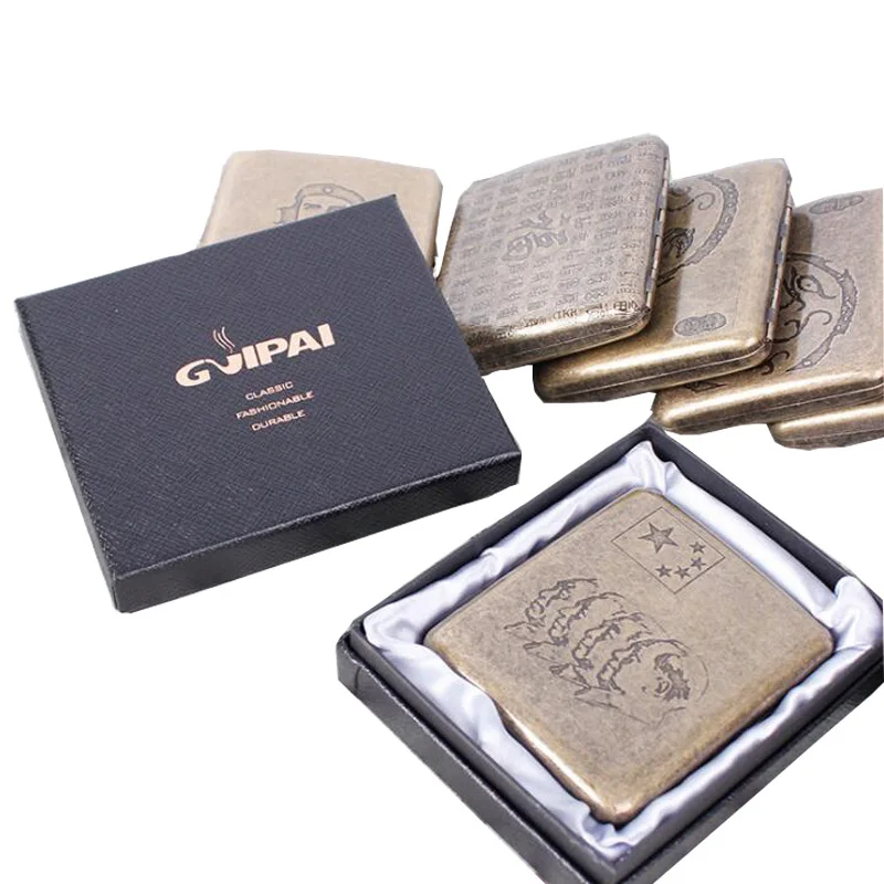 Vintage Pure Bronze Cigarette Case with Gift Box Holder 20 Pcs Regular Cigarette Tobacco Box with 2 Clips As Perfect Gift
Vintage Pure Bronze Cigarette Case with Gift Box Holder 20 Pcs Regular Cigarette Tobacco Box with 2 Clips As Perfect Gift