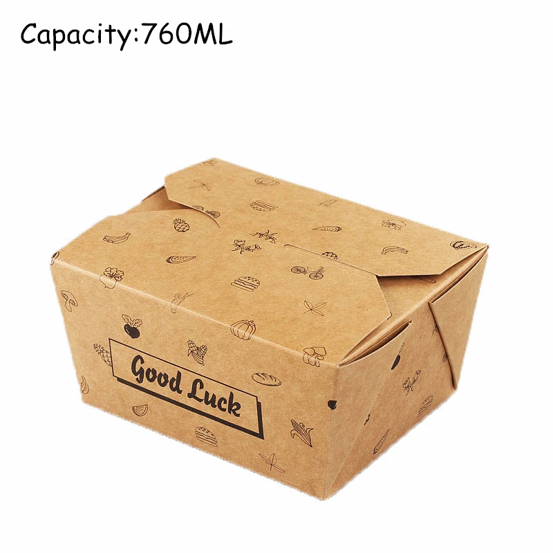 Коробка из крафт бумаги для еды контейнер миска завтрака на вынос держатель