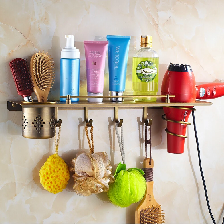 Bathroom antique brass bathroom shelf with hair dryer holder bathroom shelf with hooks basket for bathroom holder
Bathroom antique brass bathroom shelf with hair dryer holder bathroom shelf with hooks basket for bathroom holder