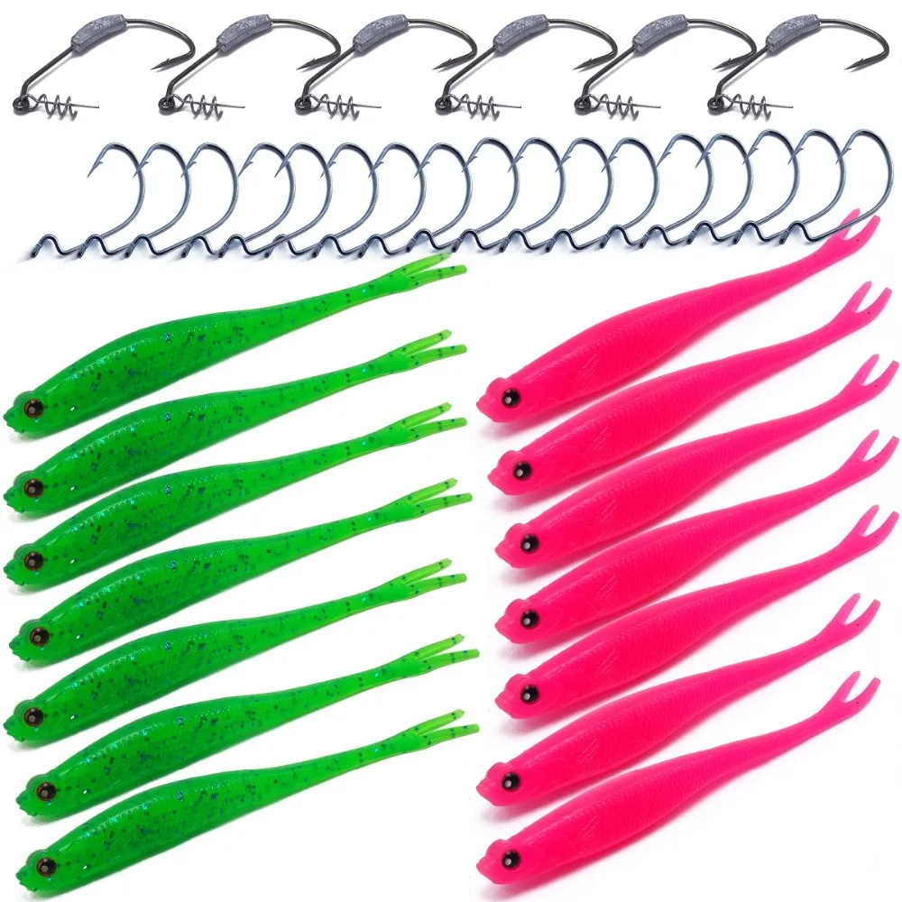 CATCHSIF 37pcs 13.5cm Super Bite Soft jerkbaits Worm Hook in Weightless Weighted Texas fishing Rig lure
CATCHSIF 37pcs 13.5cm Super Bite Soft jerkbaits Worm Hook in Weightless Weighted Texas fishing Rig lure
