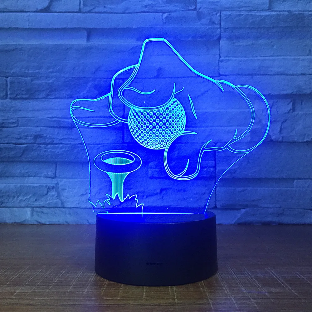7 Color Change Creative Acrylic Golf Modelling LED Usb 3D Desk Table Lamp Led Night Light Lighting Fixture Sports Fans Gift
7 Color Change Creative Acrylic Golf Modelling LED Usb 3D Desk Table Lamp Led Night Light Lighting Fixture Sports Fans Gift