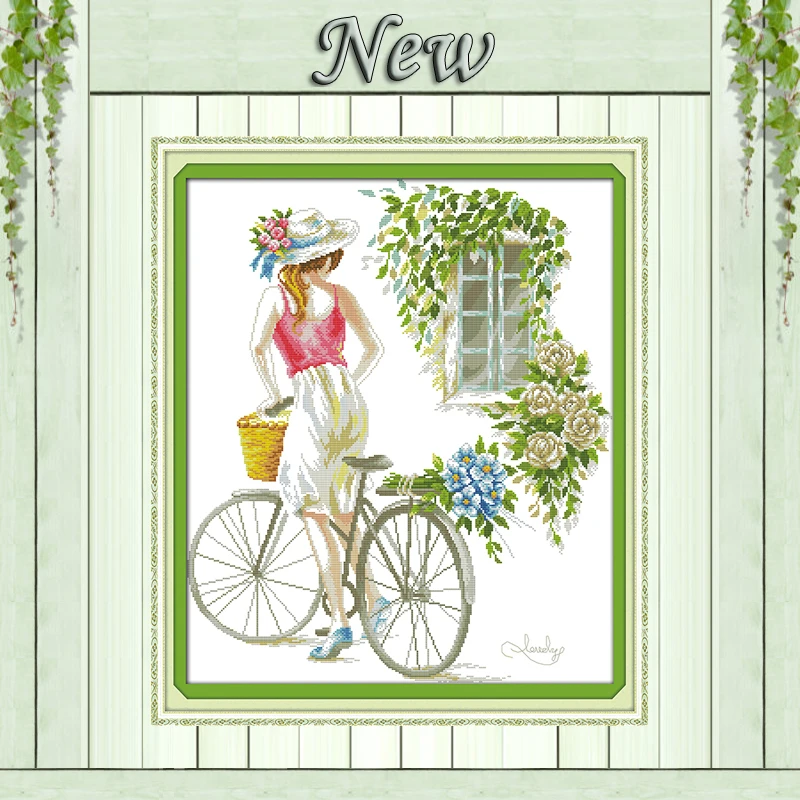 Bicycle girl home Decor summer beauty painting counted print on canvas 14CT 11CT DMC Cross Stitch kits Needlework Set Embroidery
Bicycle girl home Decor summer beauty painting counted print on canvas 14CT 11CT DMC Cross Stitch kits Needlework Set Embroidery