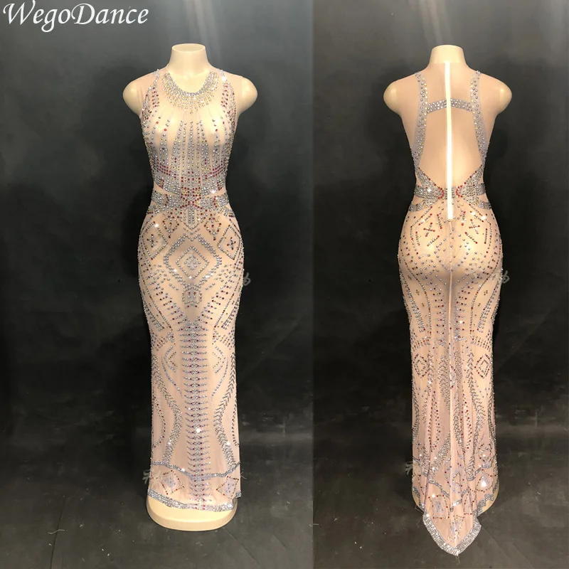 new Sparkly Rhinestones Mesh Long Dress Perspective Outfit Sexy Singer Stage Evening Luxurious Dress woman Birthday Outfit
new Sparkly Rhinestones Mesh Long Dress Perspective Outfit Sexy Singer Stage Evening Luxurious Dress woman Birthday Outfit