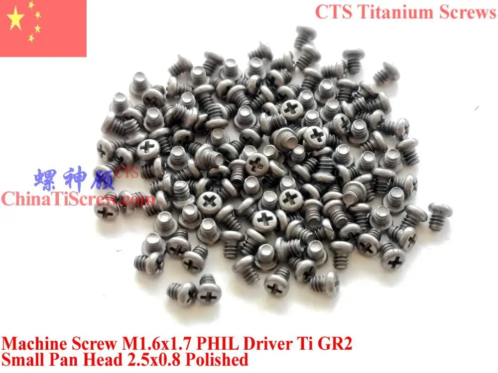 Small Pan Head Titanium screws M1.6x1.7 0# Phillips Driver Ti GR2 Polished 25 pcs
Small Pan Head Titanium screws M1.6x1.7 0# Phillips Driver Ti GR2 Polished 25 pcs