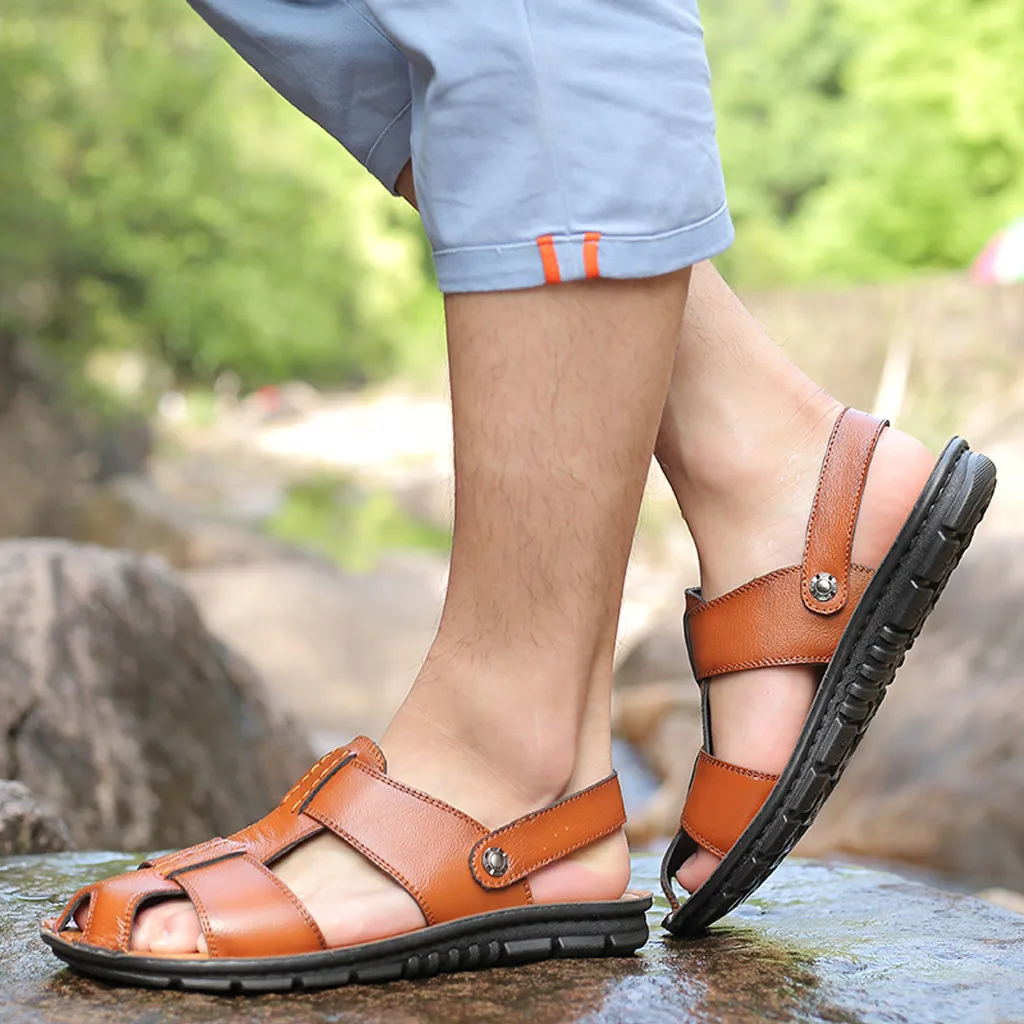 SAGACE Men flat sandals Leather Flip Flops Classic Roman Outdoor Beach Slipper shoes men Casual non-slip Sandals plus size 39-46
SAGACE Men flat sandals Leather Flip Flops Classic Roman Outdoor Beach Slipper shoes men Casual non-slip Sandals plus size 39-46