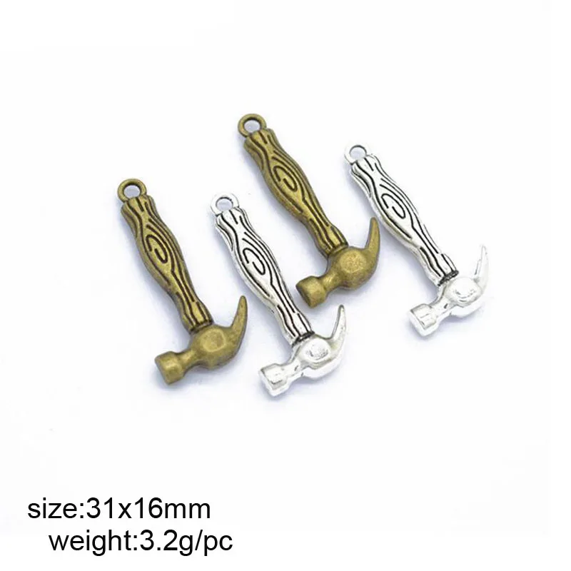 30pcs/lot 31x16mm Zinc Alloy Antique Silver/Antique Bronze Hammer DIY Charms Pendants
30pcs/lot 31x16mm Zinc Alloy Antique Silver/Antique Bronze Hammer DIY Charms Pendants