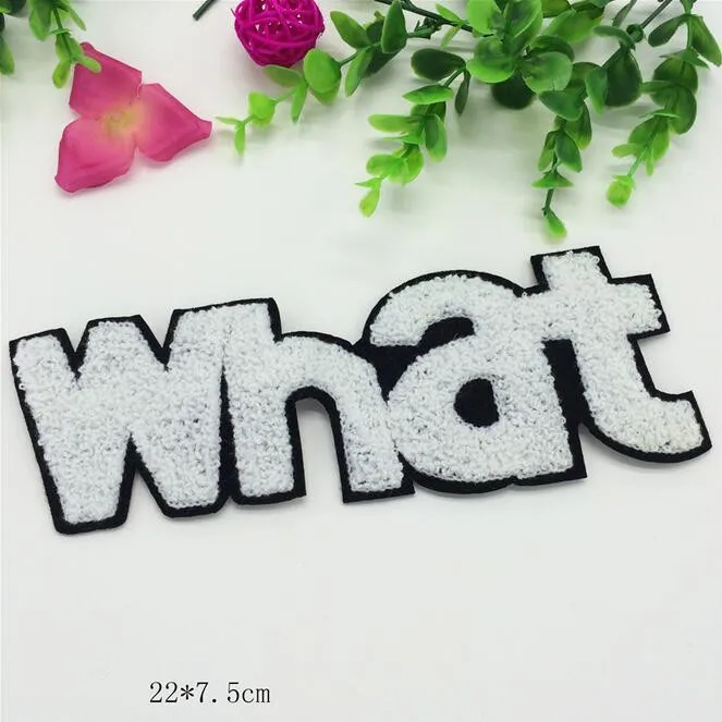 WHAT English Letter Patches Sewing Fabric Sticker For Clothes Embroidered Appliques DIY accessories 22cm x 7.5cm
WHAT English Letter Patches Sewing Fabric Sticker For Clothes Embroidered Appliques DIY accessories 22cm x 7.5cm