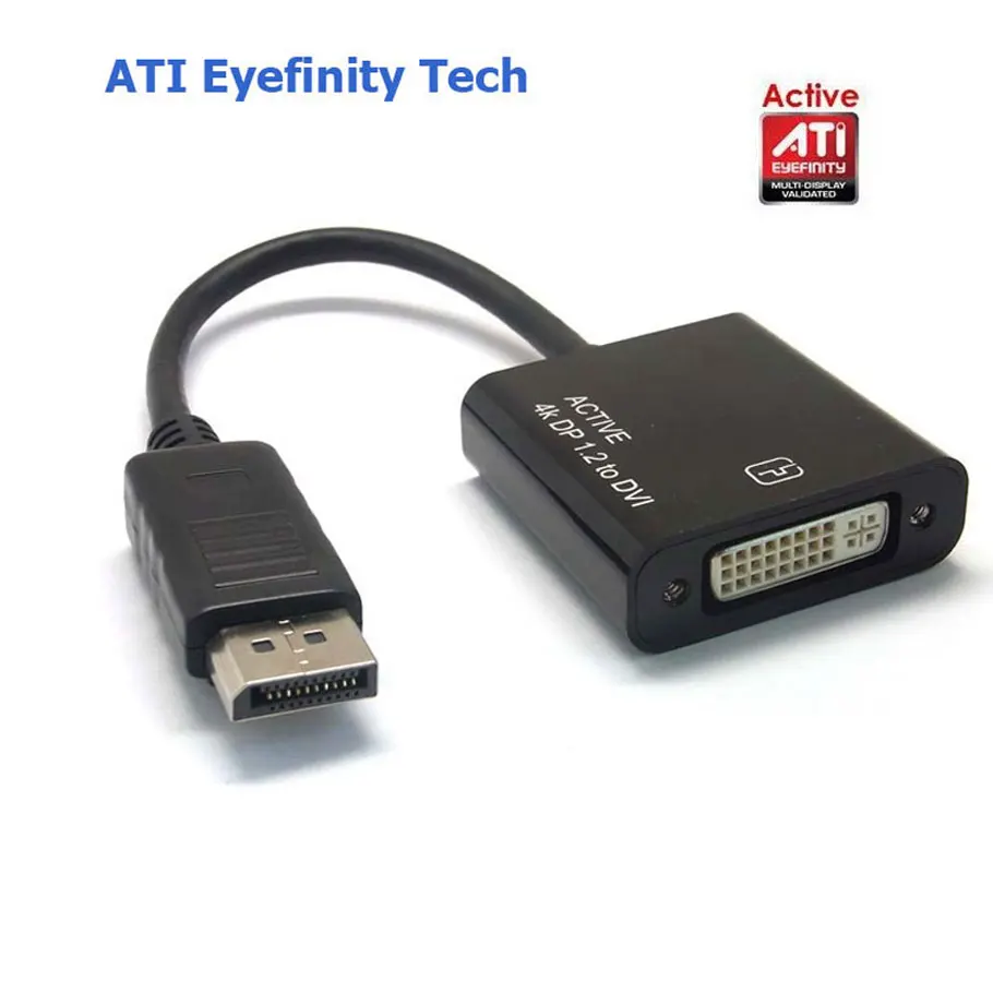 Адаптер для видеосъемки Active ATI Eyefinity 4K DisplayPort DP Male toDVI Female HDTV адаптер с технологией