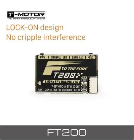 T-motor FT200 5.8G 25/50/200/500mW Switchable FPV Racing VTX Support Smart Audio Lock on design for RC Drone
T-motor FT200 5.8G 25/50/200/500mW Switchable FPV Racing VTX Support Smart Audio Lock on design for RC Drone